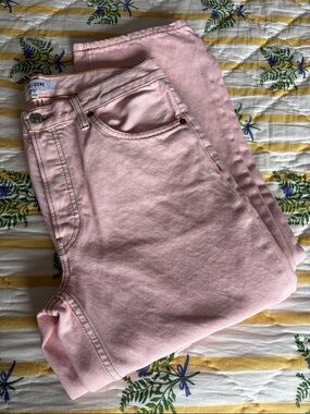 Re/Done High-Rise Slim Jeans in Soft Pink